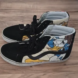 Kids High-Top Cartoon Sneakers - Black and Blue