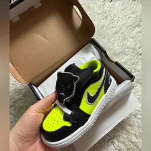 Kids Neon Green and Black Sneakers