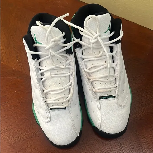 Kids White and Green Athletic Shoes