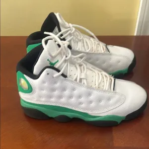 Kids White and Green Athletic Shoes