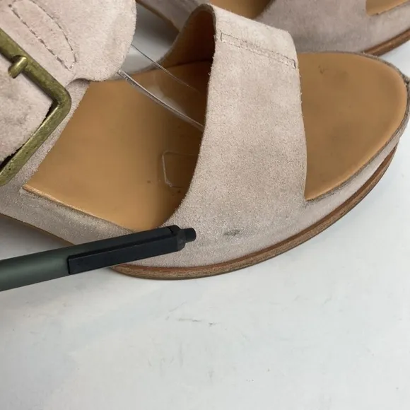 Kork-Ease San Carlos Platform Sandals Heels Comfort Beige Tan Suede Size 10