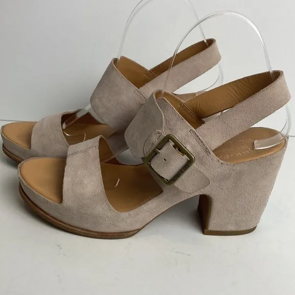 Kork-Ease San Carlos Platform Sandals Heels Comfort Beige Tan Suede Size 10