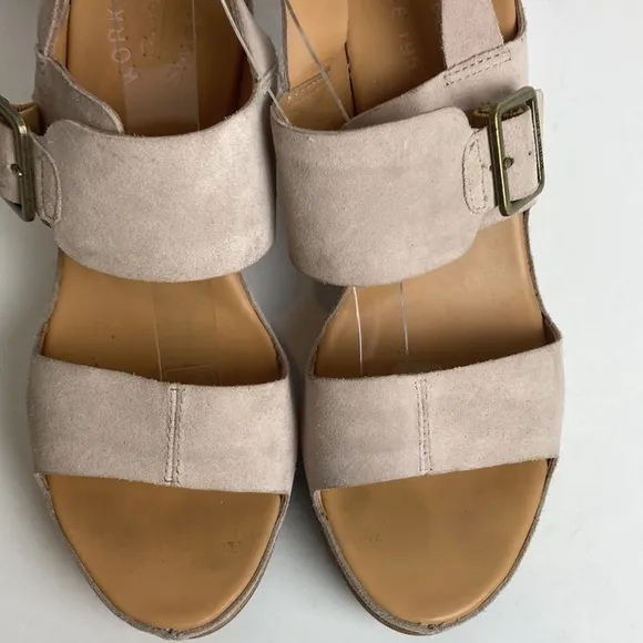 Kork-Ease San Carlos Platform Sandals Heels Comfort Beige Tan Suede Size 10