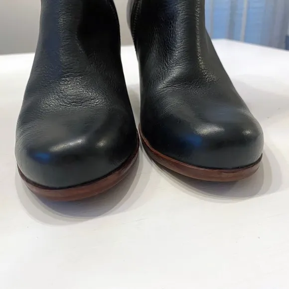 Kork-Ease Women's Black‎ Leather Wedge Wedges Booties US Size 10 M