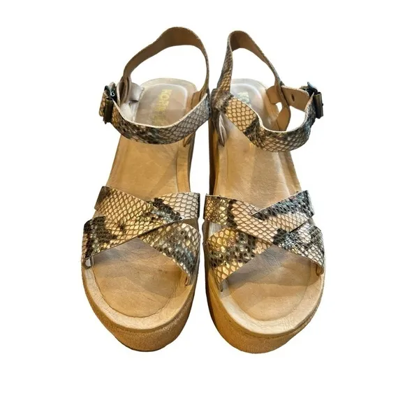 Kork-ease x Free People Elyse Platform Suede Leather 70s Bohemian Sandals Size 9