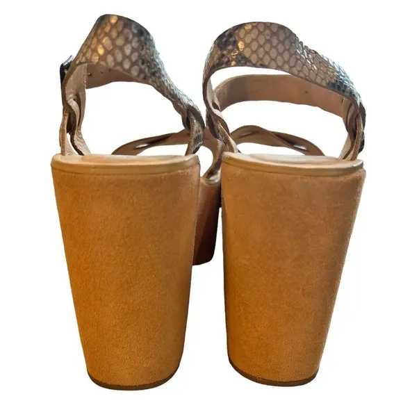 Kork-ease x Free People Elyse Platform Suede Leather 70s Bohemian Sandals Size 9