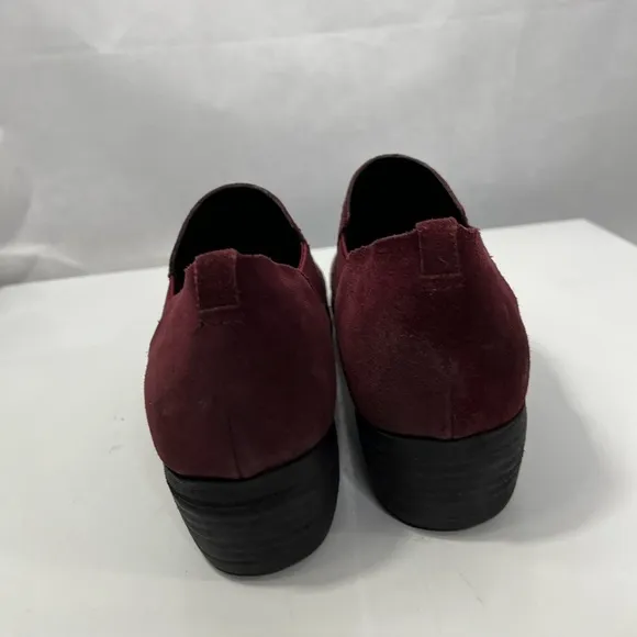Korks burgundy real suede shoes