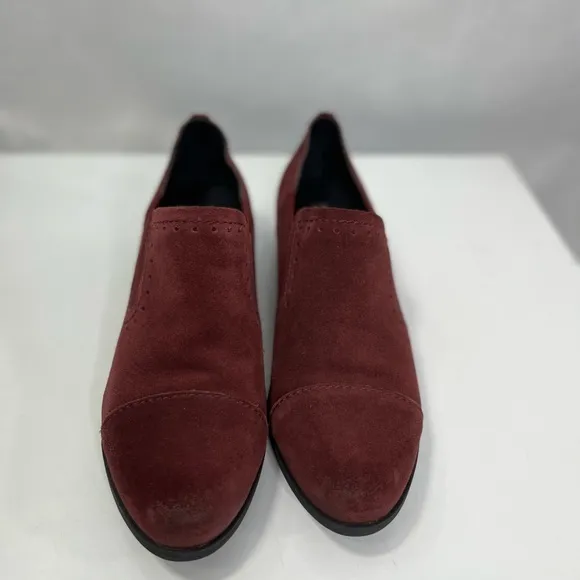 Korks burgundy real suede shoes