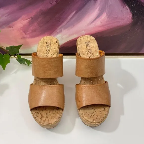 KORKS by KORK EASE Dezi Cork Platform Sandal in Tan Size 9