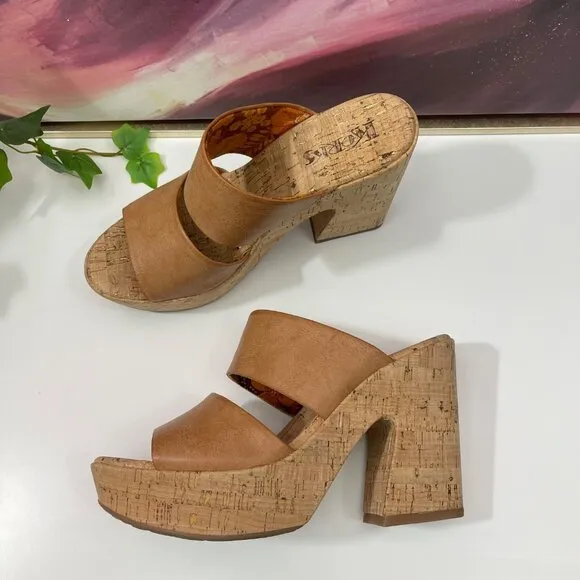 KORKS by KORK EASE Dezi Cork Platform Sandal in Tan Size 9