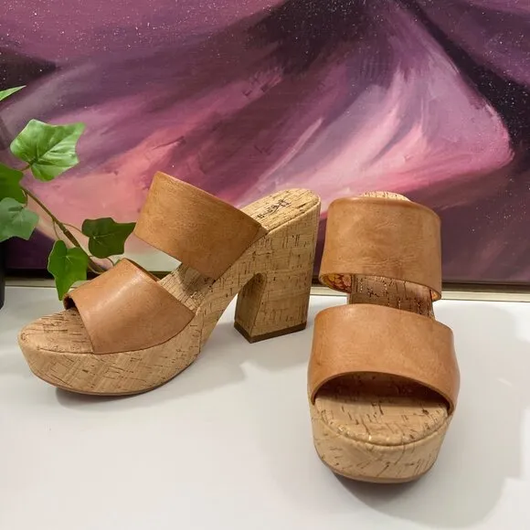 KORKS by KORK EASE Dezi Cork Platform Sandal in Tan Size 9