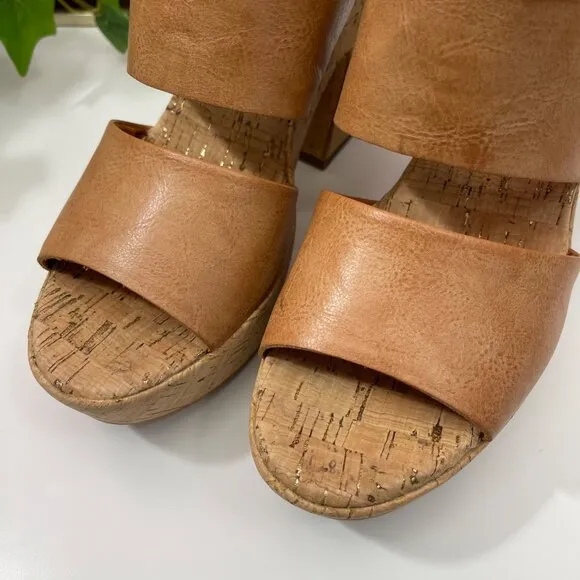 KORKS by KORK EASE Dezi Cork Platform Sandal in Tan Size 9