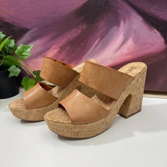 KORKS by KORK EASE Dezi Cork Platform Sandal in Tan Size 9