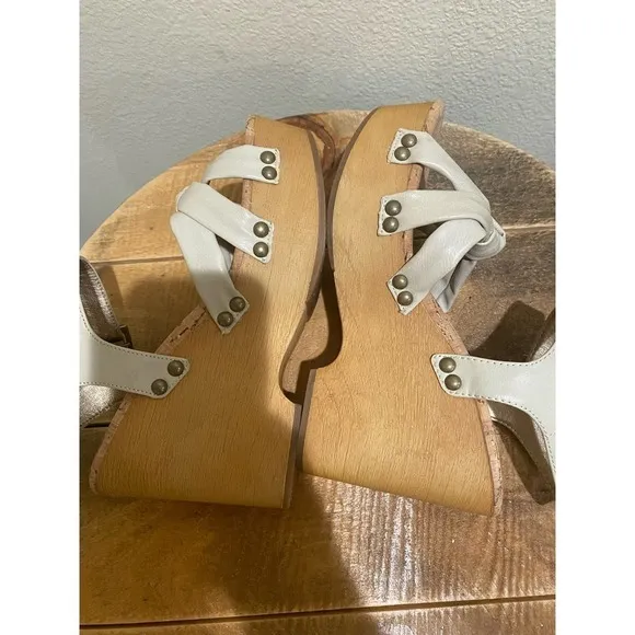 Korks Dawson wedge Platform Sandals Cream size 8