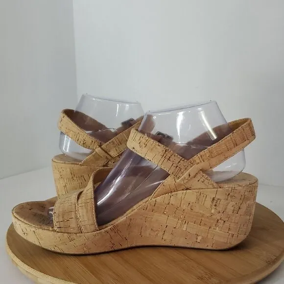 Korks Bergeggi Women's Tan Platform Wedge Sandals Size 10