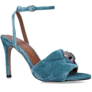Kurt Geiger Kensington London Rainbow Eagle Teal Quilted Stylish High Heels NEW