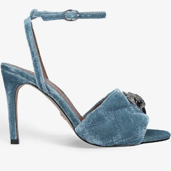 Kurt Geiger Kensington London Rainbow Eagle Teal Quilted Stylish High Heels NEW