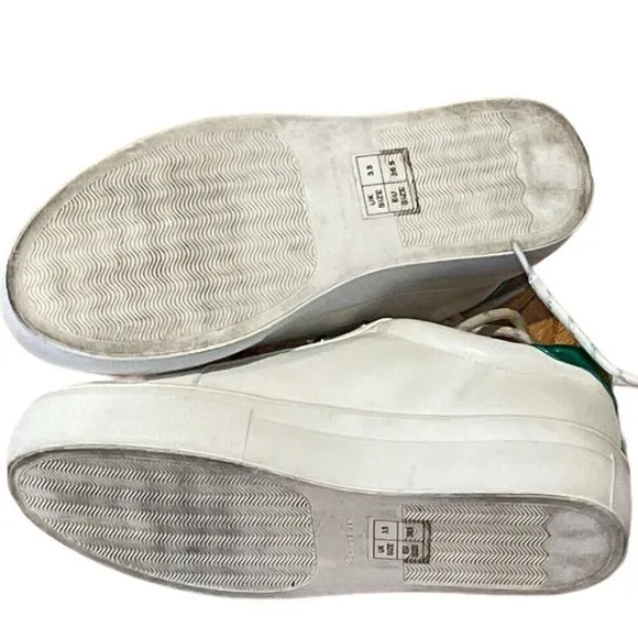 Kurt Geiger White And Green Rhinestone Liviah Platform Sneaker