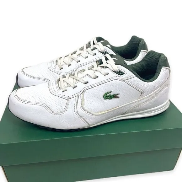 Lacoste IZOD Leather Venta MR Sneakers White/Spartan Green Size 8​​​​​​​​​​​​​​