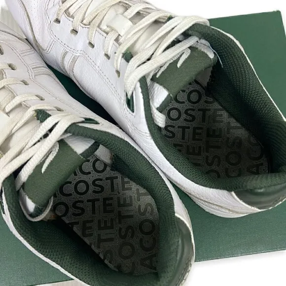 Lacoste IZOD Leather Venta MR Sneakers White/Spartan Green Size 8​​​​​​​​​​​​​​