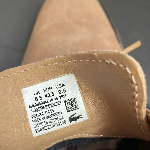 Lacoste  🐊 Mens Sherbrooke Hi boots in light brawn size 9.5