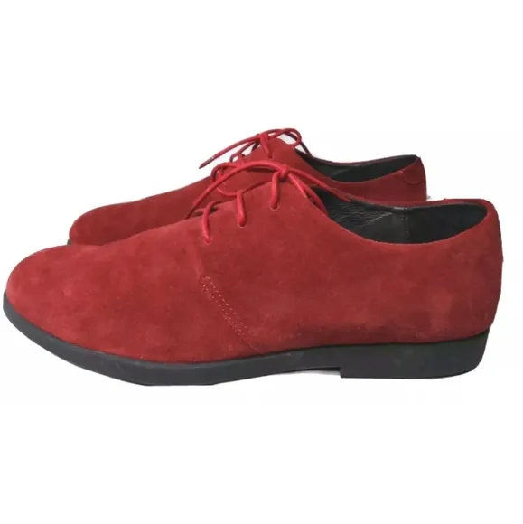Lacoste Paris Mens Shoes Size 11.5 Red Suede Casual Oxfords Retail $285