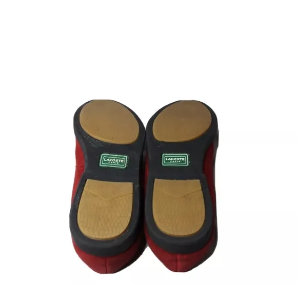 Lacoste Paris Mens Shoes Size 11.5 Red Suede Casual Oxfords Retail $285
