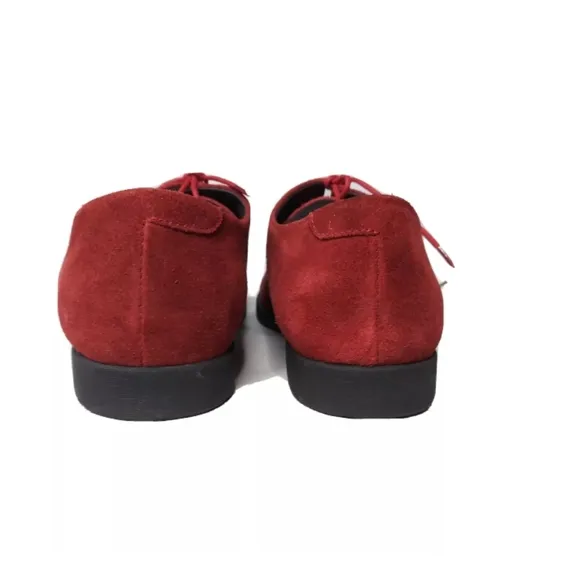 Lacoste Paris Mens Shoes Size 11.5 Red Suede Casual Oxfords Retail $285