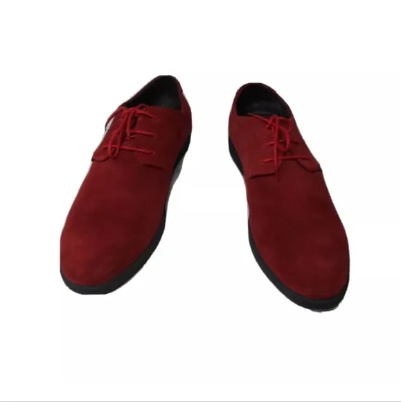Lacoste Paris Mens Shoes Size 11.5 Red Suede Casual Oxfords Retail $285