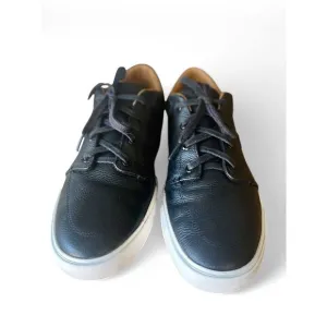 Lacoste Men's Sz. 9 BAYLISS VULC PRM Black Leather Shoes Excellent Condition