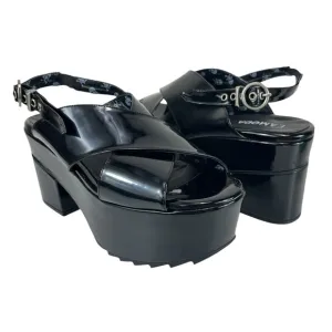Lamoda‎ | Women 10 | Black Shiny Serenity Chunky Platform Sandals