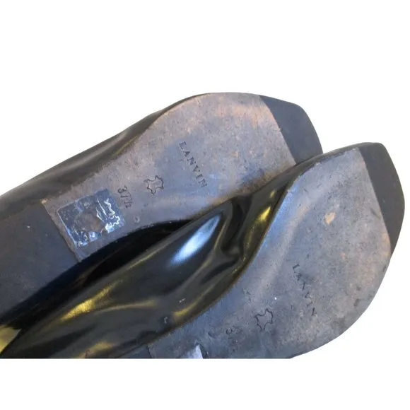 Lanvin Black River 2007 Ballet Flats Patent Leather Slip On Shoes