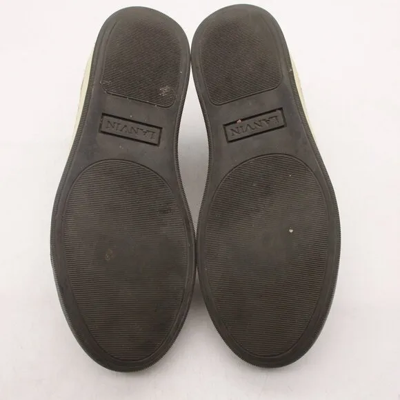 Lanvin Gray Men's Size 6 UK Wool Felt Lace Up Sneakers Gym Shoes - Runs Big