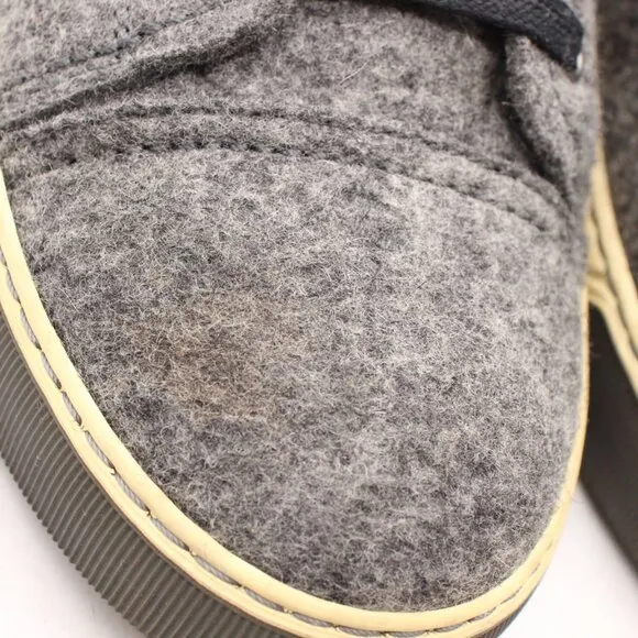 Lanvin Gray Men's Size 6 UK Wool Felt Lace Up Sneakers Gym Shoes - Runs Big