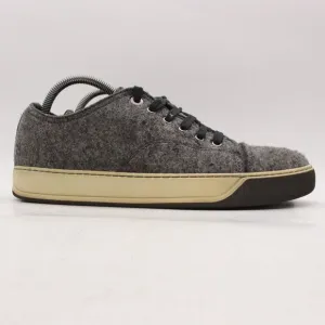 Lanvin Gray Men's Size 6 UK Wool Felt Lace Up Sneakers Gym Shoes - Runs Big