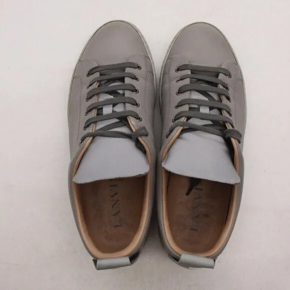 Lanvin Men's Size UK 7 Grey Leather Casual Sneakers Lace Up Shoes