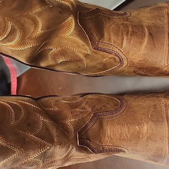 Laredo Men's Piomosa Square Toe Tan Boots Brown, Size 10D
