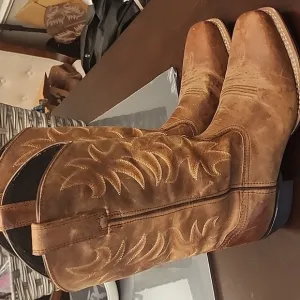 Laredo Men's Piomosa Square Toe Tan Boots Brown, Size 10D