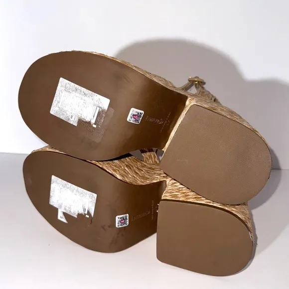 Larroude Carmen 145MM Raffia Platform Sandals