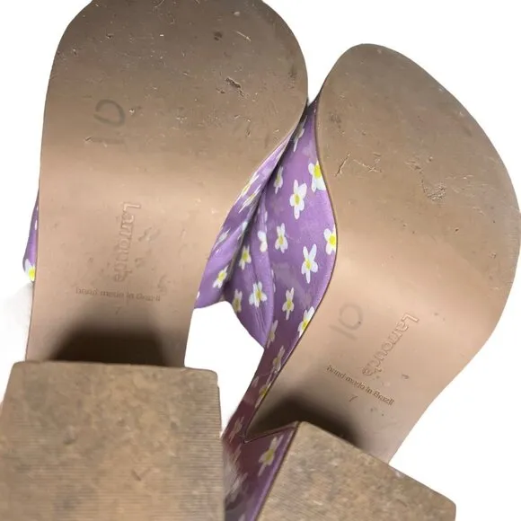 Larroude Womens Floral Miso Platform Slide Sandal Lavender 7 Coquette Cottage