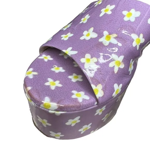 Larroude Womens Floral Miso Platform Slide Sandal Lavender 7 Coquette Cottage