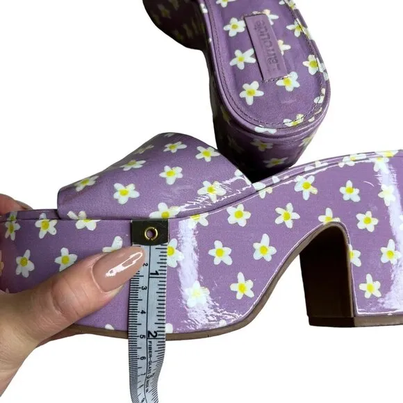 Larroude Womens Floral Miso Platform Slide Sandal Lavender 7 Coquette Cottage