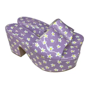 Larroude Womens Floral Miso Platform Slide Sandal Lavender 7 Coquette Cottage