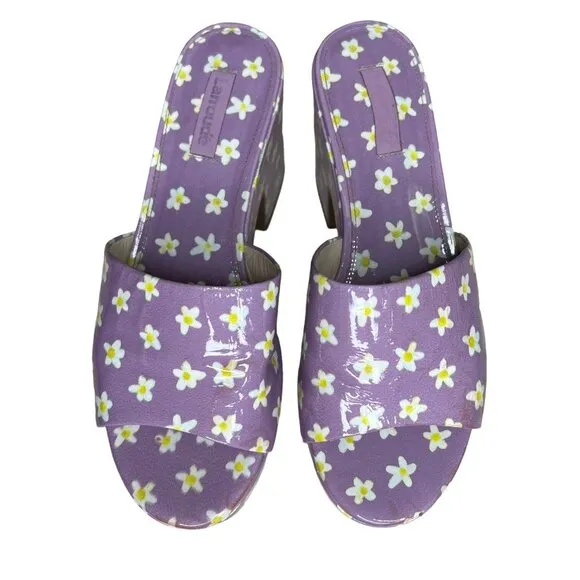 Larroude Womens Floral Miso Platform Slide Sandal Lavender 7 Coquette Cottage