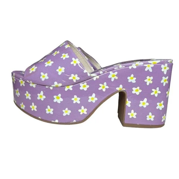 Larroude Womens Floral Miso Platform Slide Sandal Lavender 7 Coquette Cottage