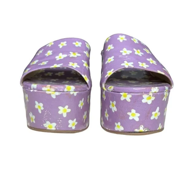 Larroude Womens Floral Miso Platform Slide Sandal Lavender 7 Coquette Cottage