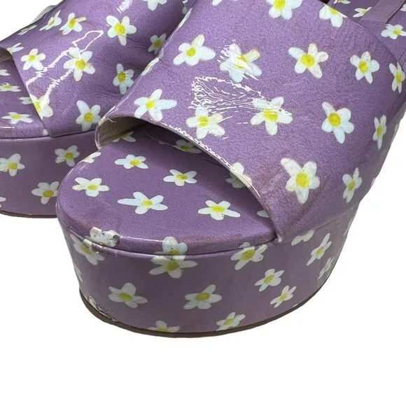Larroude Womens Floral Miso Platform Slide Sandal Lavender 7 Coquette Cottage