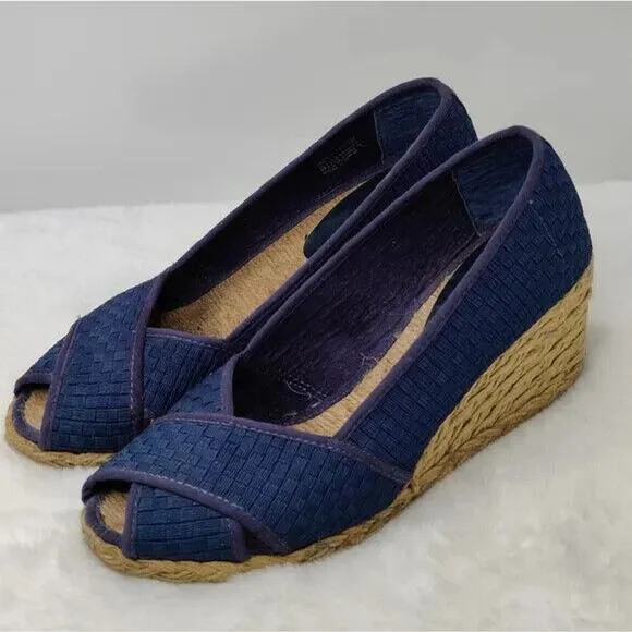 Lauren Ralph Lauren Cecilia Blue Espadrilles Sandals Size 10B