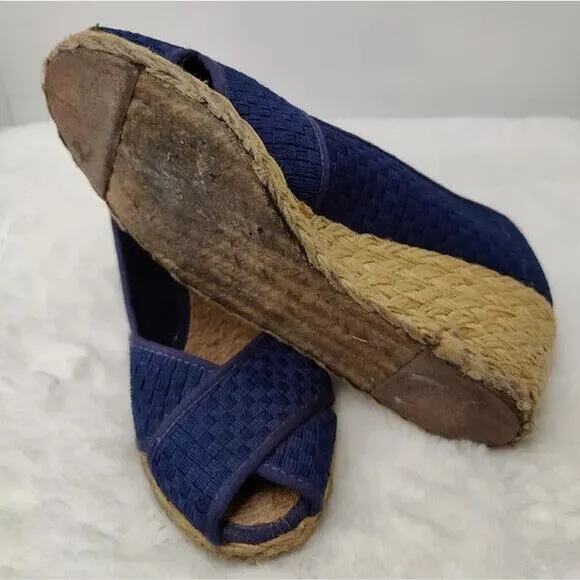 Lauren Ralph Lauren Cecilia Blue Espadrilles Sandals Size 10B