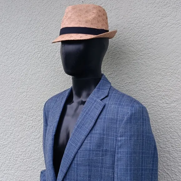 LAUREN, RL MEN'S WOOL, SILK,  LINEN BLEND PLAID (2) BUTTON LUXURY BLAZER